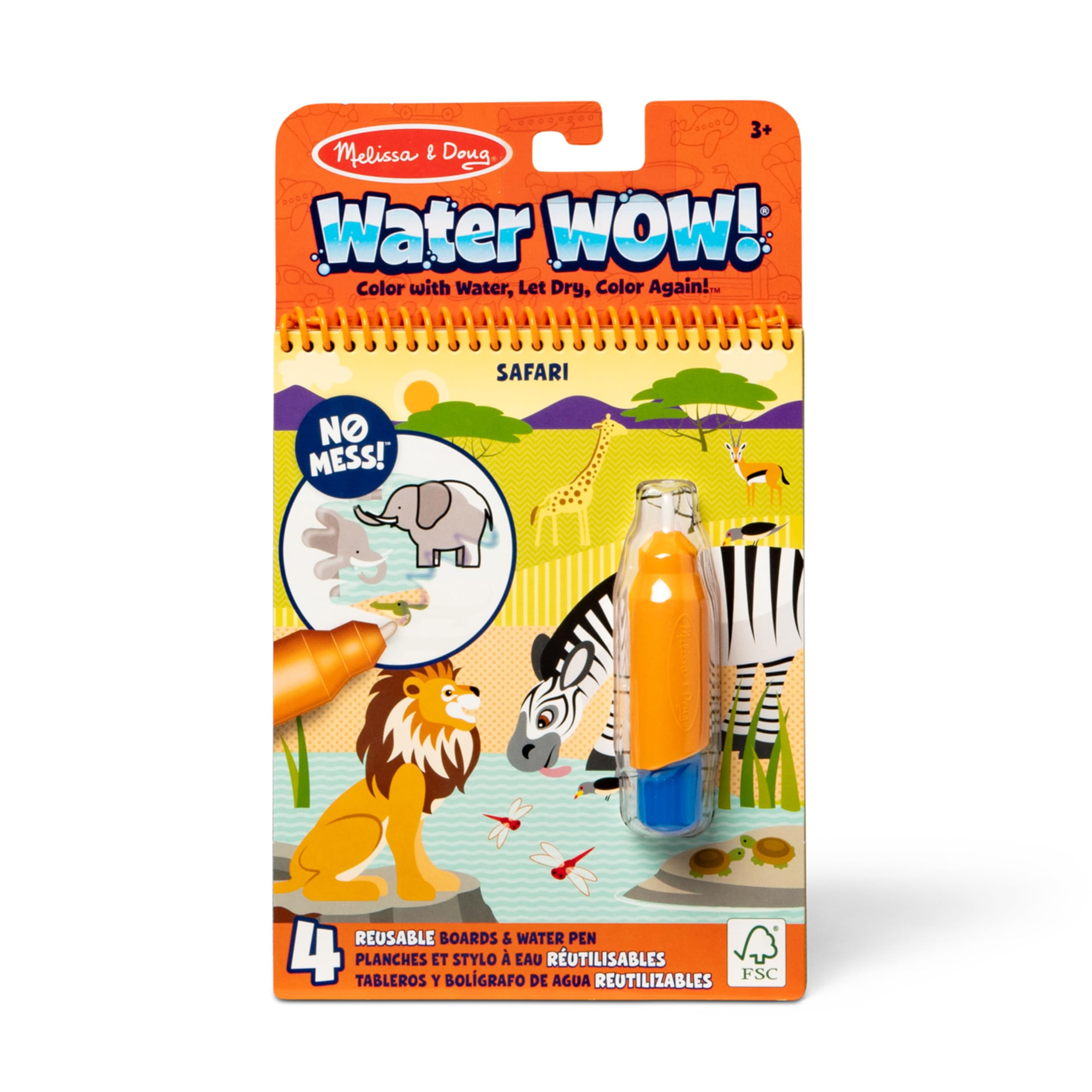 Melissa & Doug On The Go Water Wow! Reusable Water-Reveal Activity Pad - Safari - FSC Certified | Amazon (US)