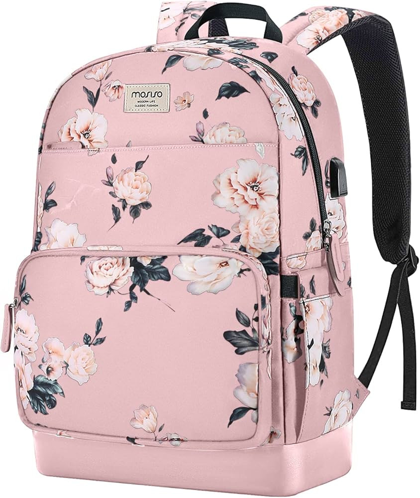 MOSISO 15.6-16 inch Laptop Backpack for Women, Polyester Anti-Theft Stylish Casual Daypack Bag wi... | Amazon (US)