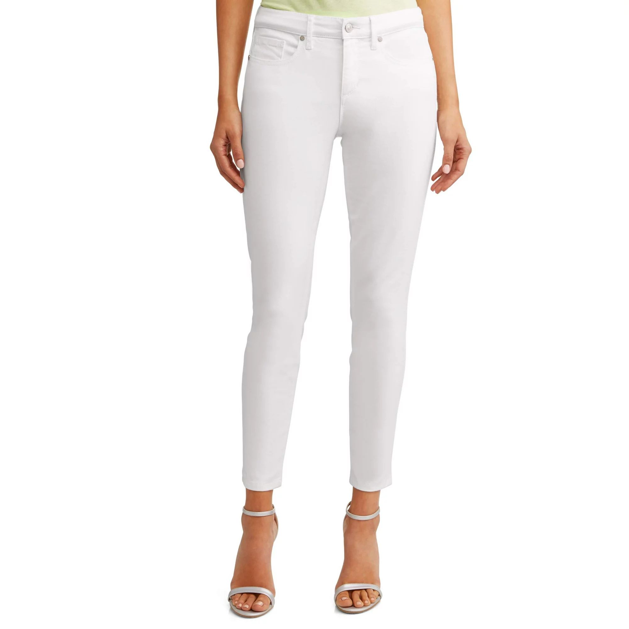 Sofia Jeans by Sofia Vergara Skinny Raw Hem Ankle Jeans in White | Walmart (US)