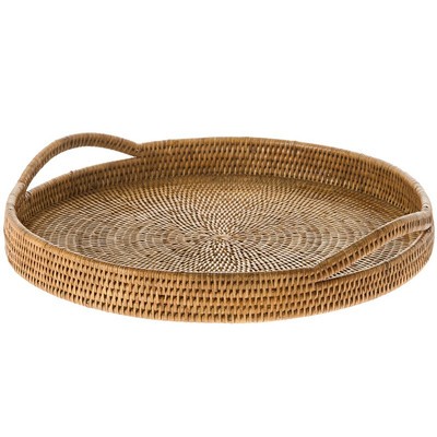 Mistana Telford Handwoven Round Serving Tray | Wayfair North America