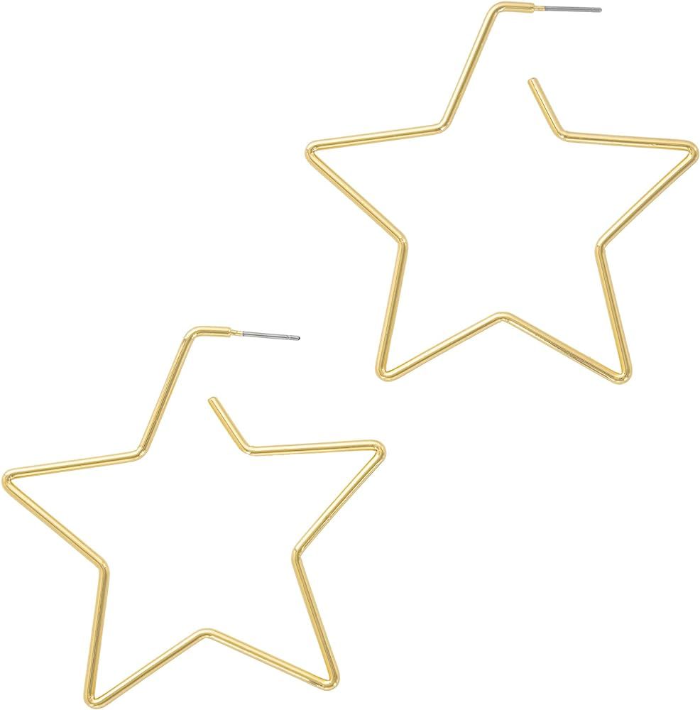 And Lovely 14K Gold Dipped Star Earrings - Hypoallergenic Lightweight Fun Statement Drop Dangle Earr | Amazon (US)