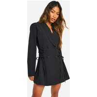 Womens Tie Waist Blazer Dress - Black - 10 | boohoo (US & Canada)