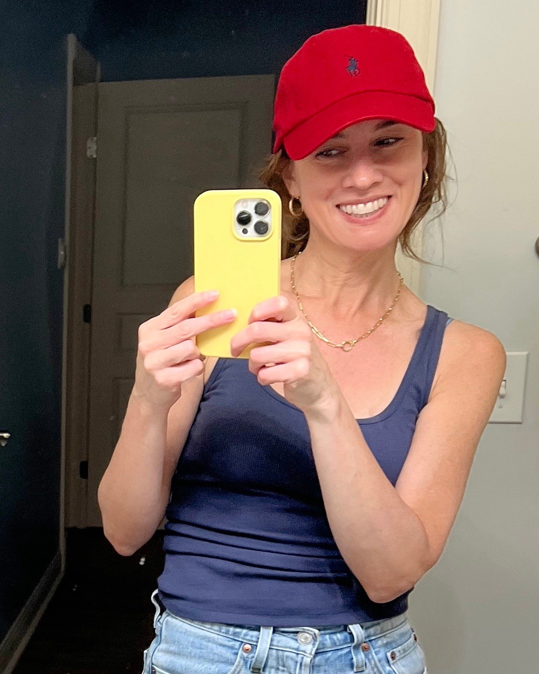 I love my red polo baseball cap - especially with the upcoming fourth of July.  #polo #navy #tanktop #oldnavy #july4 #over40style - how to style red baseball hat

#LTKFindsUnder50 #LTKSeasonal #LTKOver40