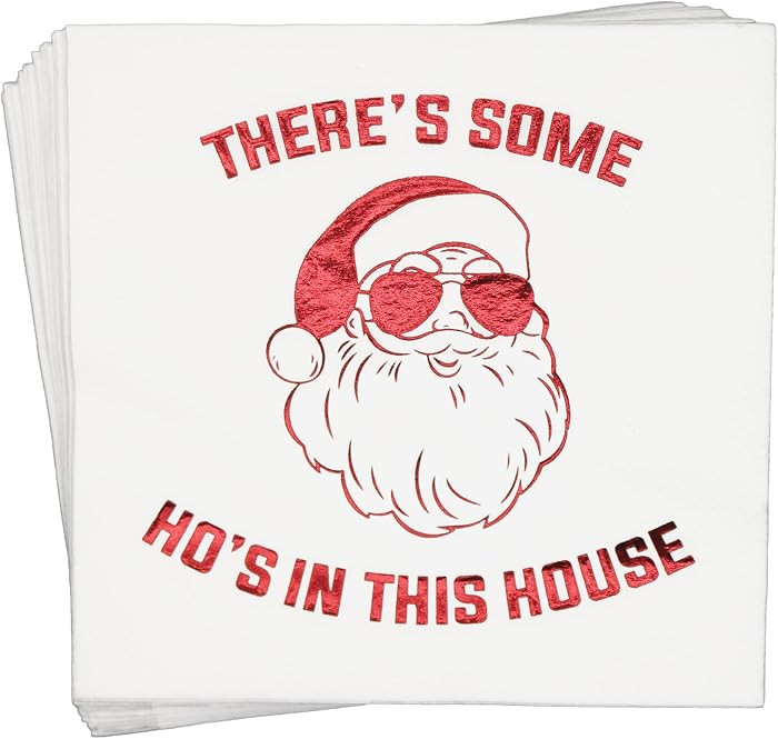 There’s Some Hos in This House Napkins, Funny Christmas Party Decorations, Christmas Xmas Holid... | Amazon (US)