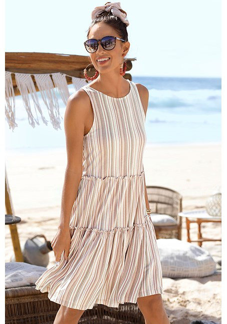 TIERED STRIPE DRESS | Lascana