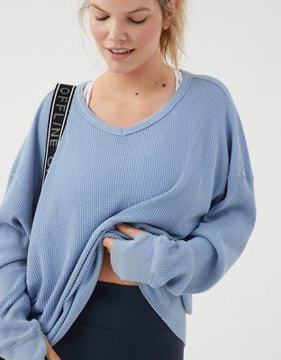 OFFLINE By Aerie Wow! Waffle Oversized T-Shirt | American Eagle Outfitters (US & CA)
