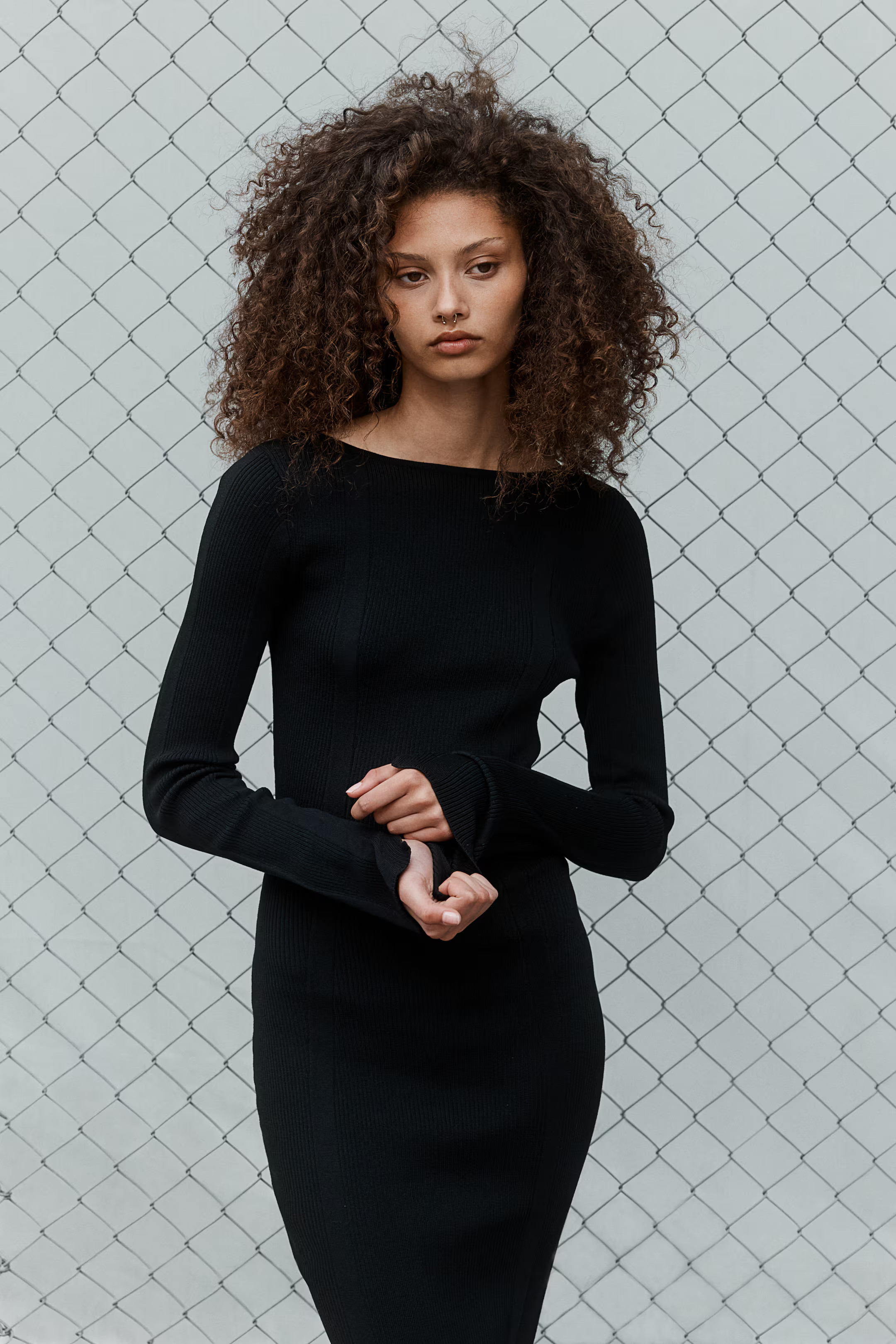 Rib-Knit Bodycon Dress with Low-Cut Back | H&M (US + CA)