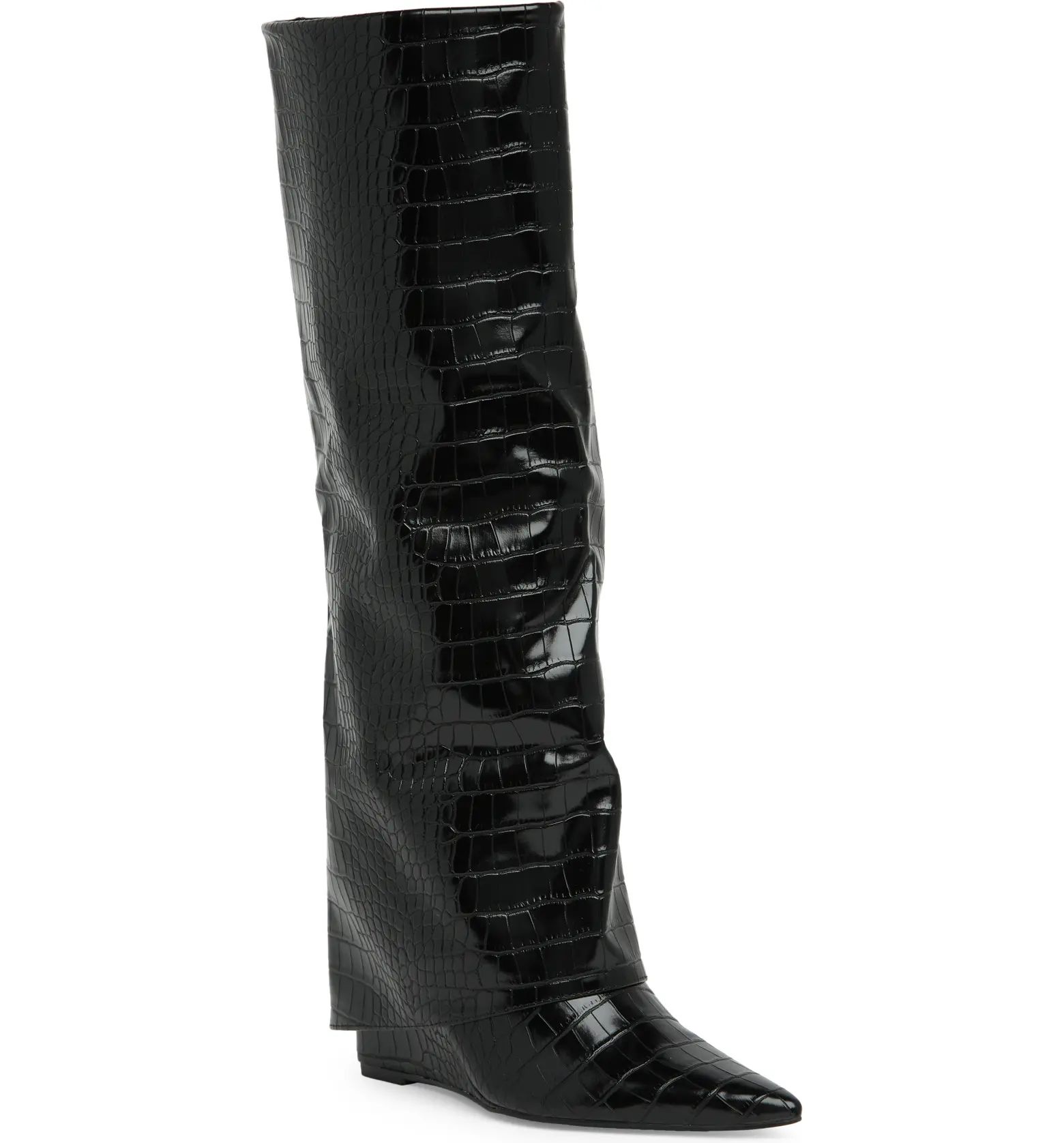 Paltrow Croc Embossed Knee High Boot (Women) | Nordstrom Rack