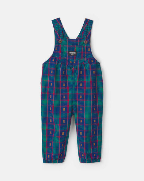 Baby Girl Plaid Bear Overalls - Blue - OshKosh B'gosh | Carter's | Carter's Inc