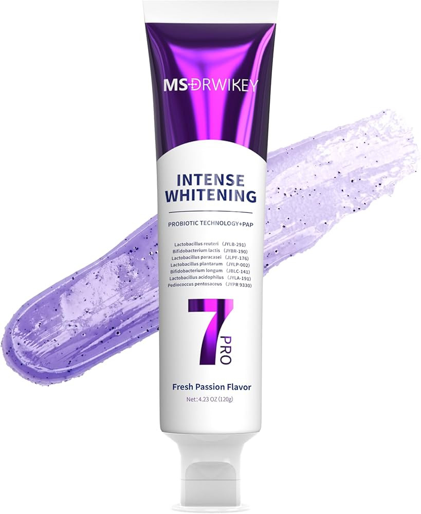 7-Pro Whitening Toothpaste | Deep Whitening & 7 Probiotics for Oral Health | Purple Beads for Ext... | Amazon (US)