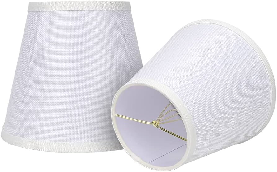 Double Small Lamp Shade Clip On Bulb Set of 2 for Candelabra Bulbs, ALUCSET Barrel Fabric Lampsha... | Amazon (US)