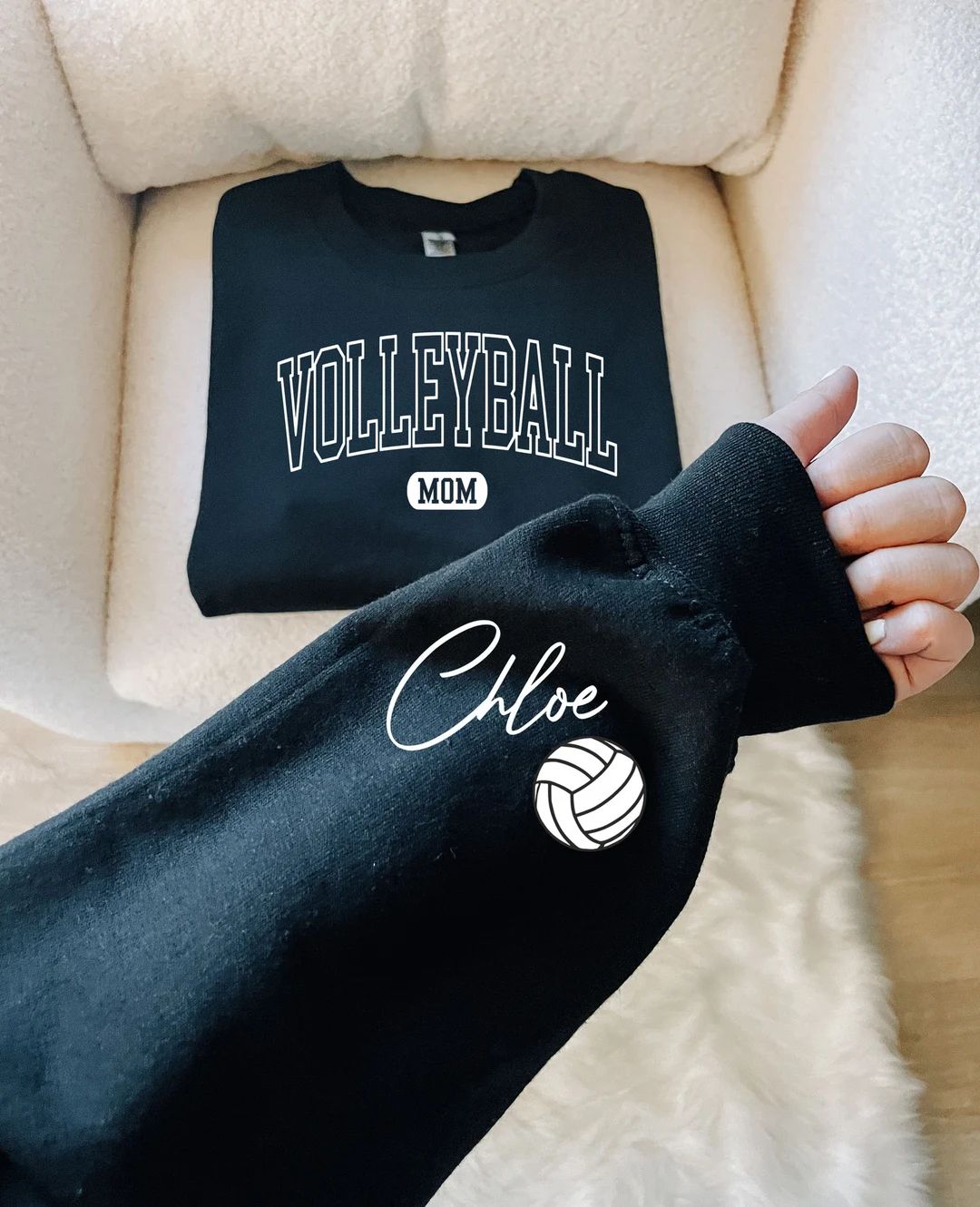 Personalized Volleyball Mom Sweatshirt, Customized Volleyball Mom Sweater, Custom Name Volleyball... | Etsy (US)