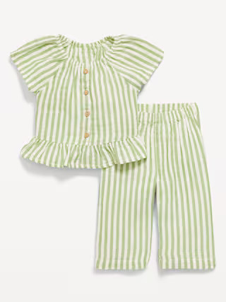 Flutter-Sleeve Top and Wide-Leg Pants Set for Baby | Old Navy (US)