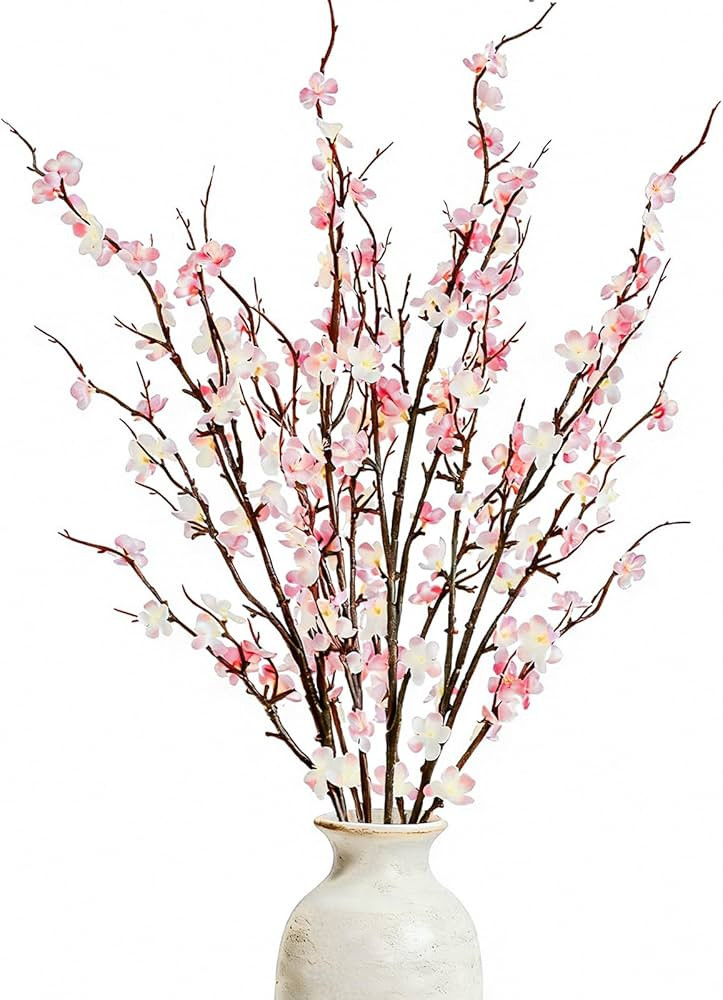 4 Pcs Cherry Blossom Branches 39 Inch Pink Fake Flowers Spring Decorations for Home Decor, Artifi... | Amazon (US)