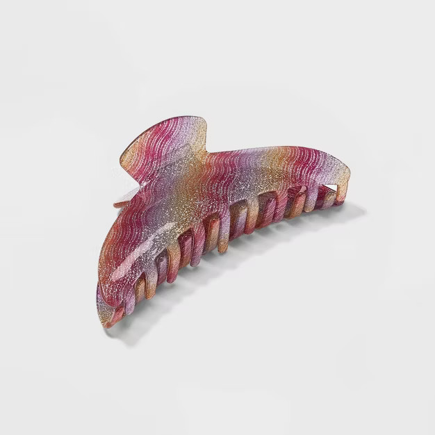 Wavy Glitter Claw Hair Clip - Wild Fable™ Pink/Orange | Target