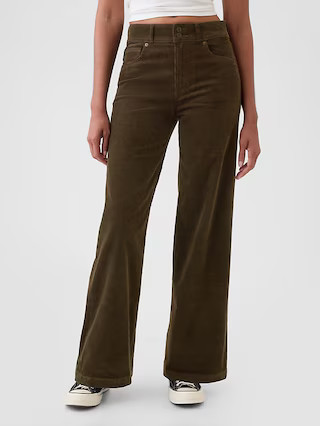 High Rise Corduroy Stride Wide-Leg Pants | Gap (US)