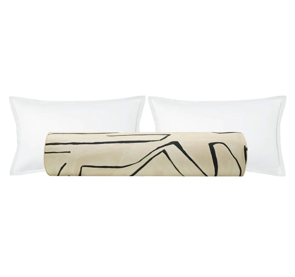 THE BOLSTER :: GRAFFITO // LINEN + ONYX | LITTLE DESIGN COMPANY