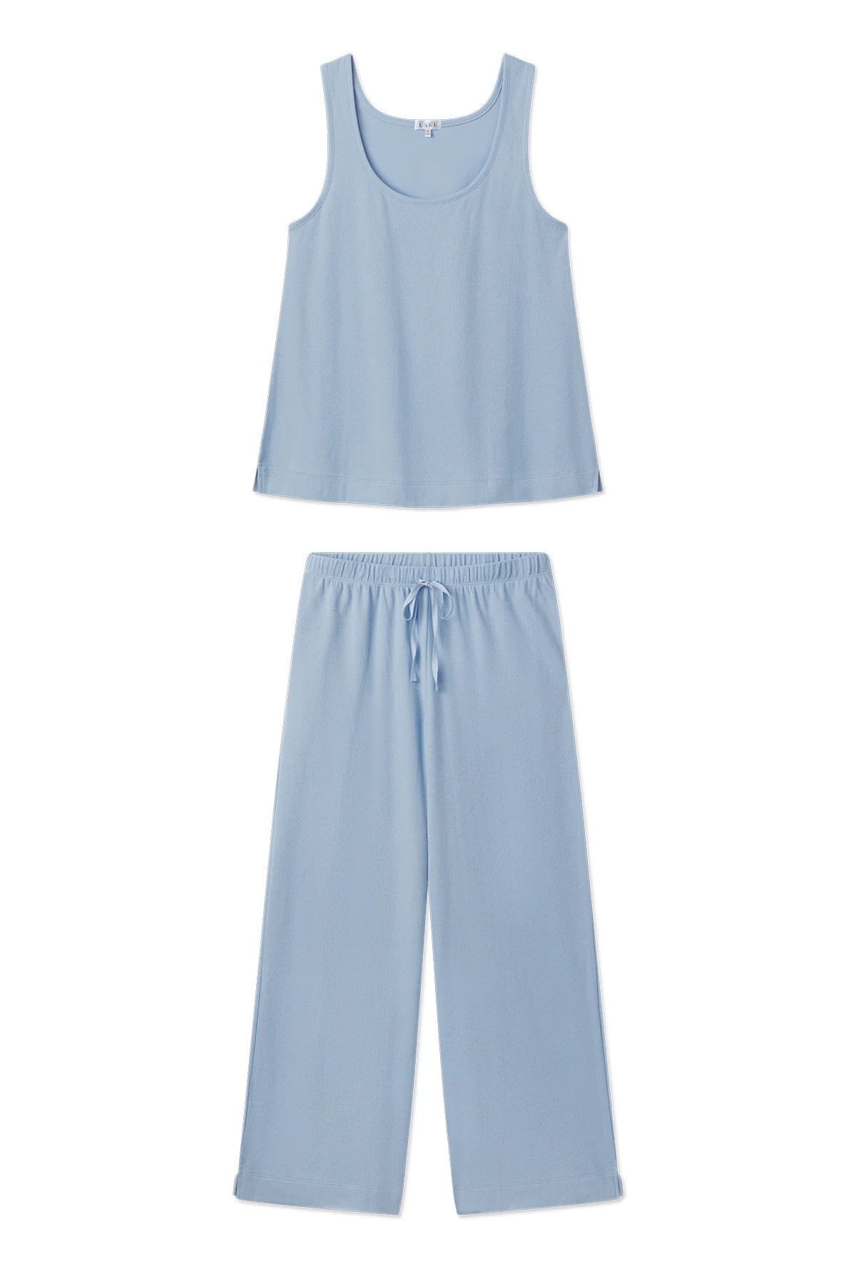 Pointelle Pajama Pants Set in French Blue Solid | Lake Pajamas