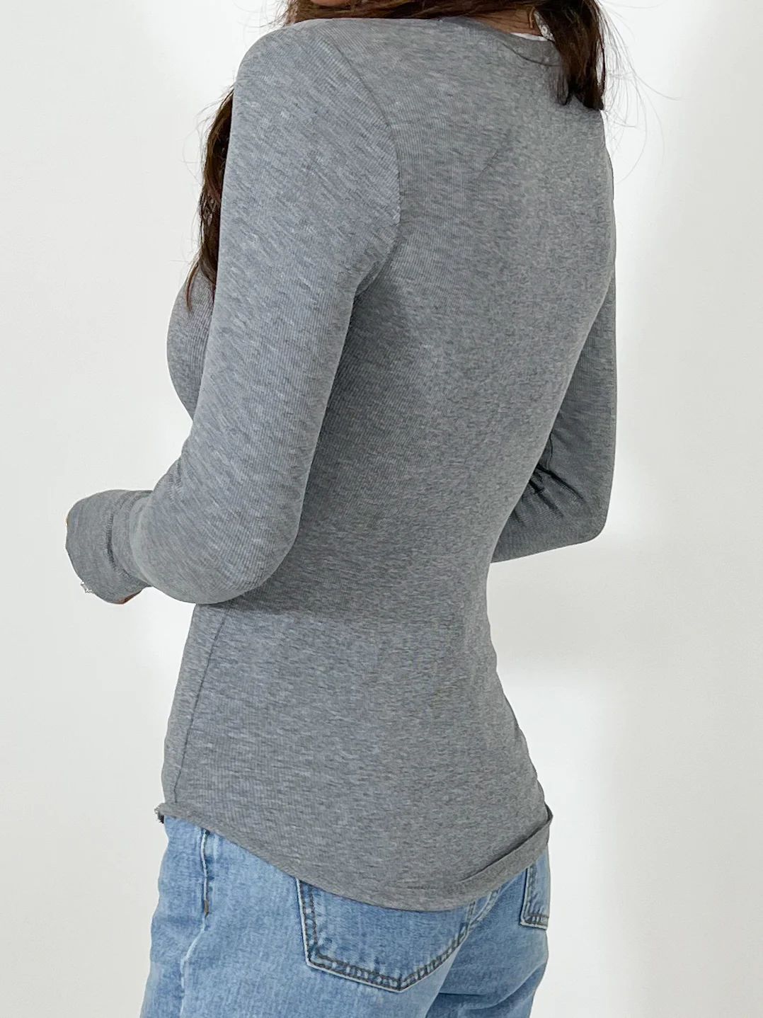 Essential Ribbed Long Sleeve | Charcoal | +Plus Available | RESTOCK | Talulah
