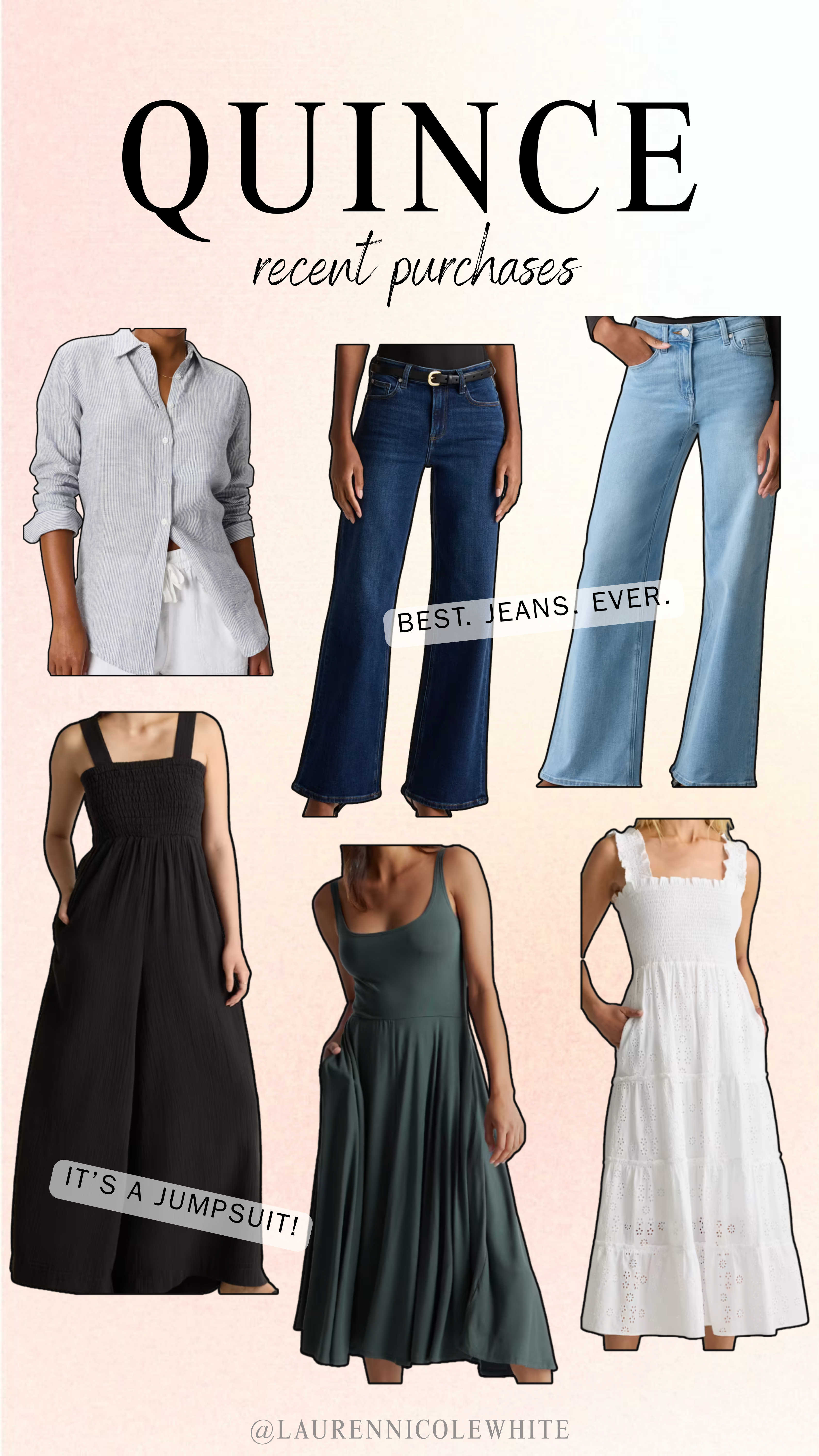 Had to order Quince for spring! Their quality is SO good and holds up forever!

PS: you will thank me later for these jeans 🫡 

 #LTKootd #LTKSeasonal #LTKU