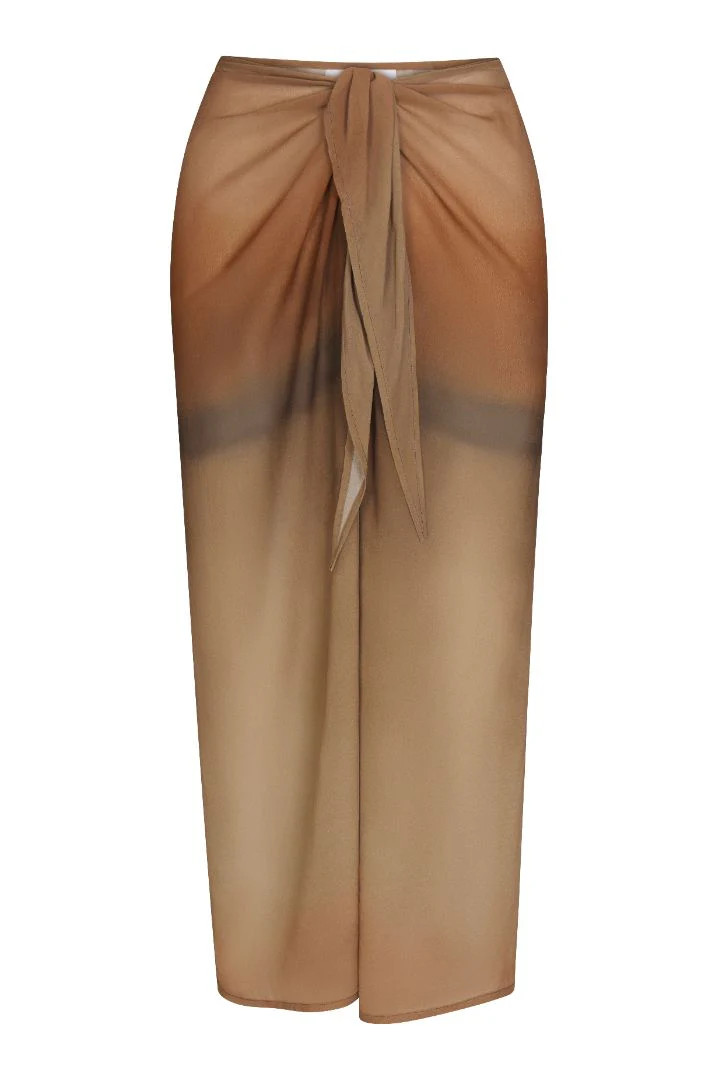 Wrap Midi Skirt in Sheer Ombré Eco-Chiffon | Anemos Swim (US)