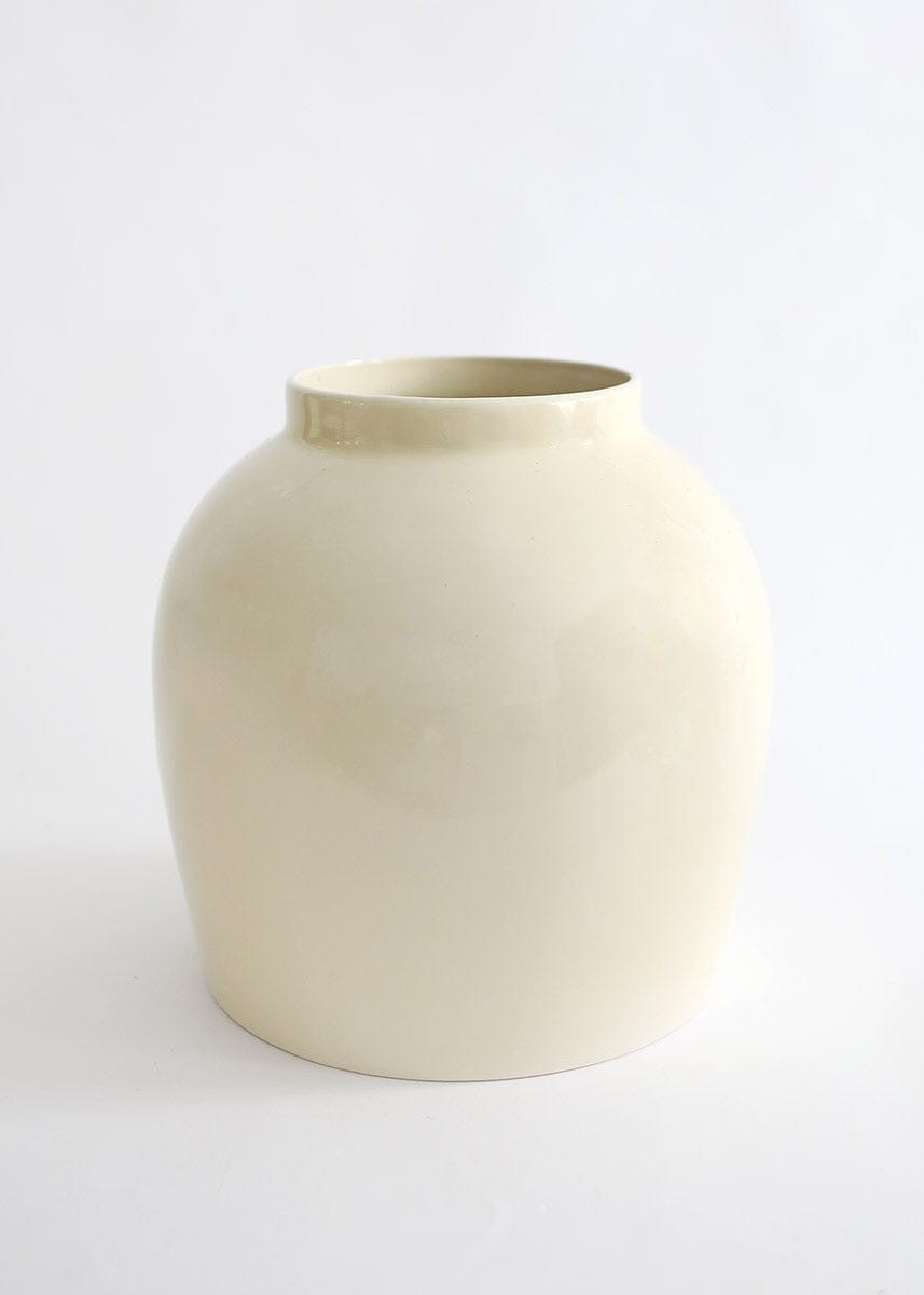 Afloral Large Cream Glossy Ceramic Vase - 10.5" | Afloral (US)