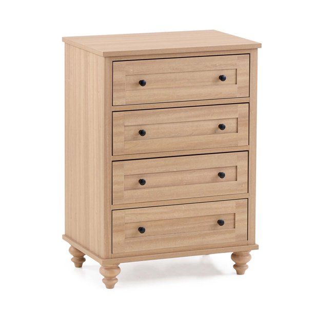 My Texas House Hillcrest Wood 4 Drawer Dresser Nightstand, Light Oak | Walmart (US)