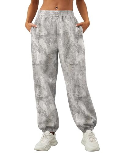 Eutten Women's Baggy Camo Sweatpants High Waisted Fleece Joggers Pants Fitted Sweat Pants with Pockets | Amazon (US)
