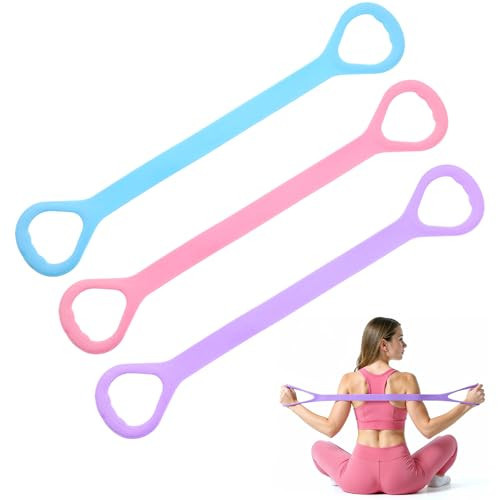 3 Pcs Figure 8 Resistance Band with Handles Elastic Bands for Working Out Arm Back Shoulder Training Elastic Ropes Exercise Equipment for Yoga Pilates Physical Stretching Chest Expander | Amazon (US)
