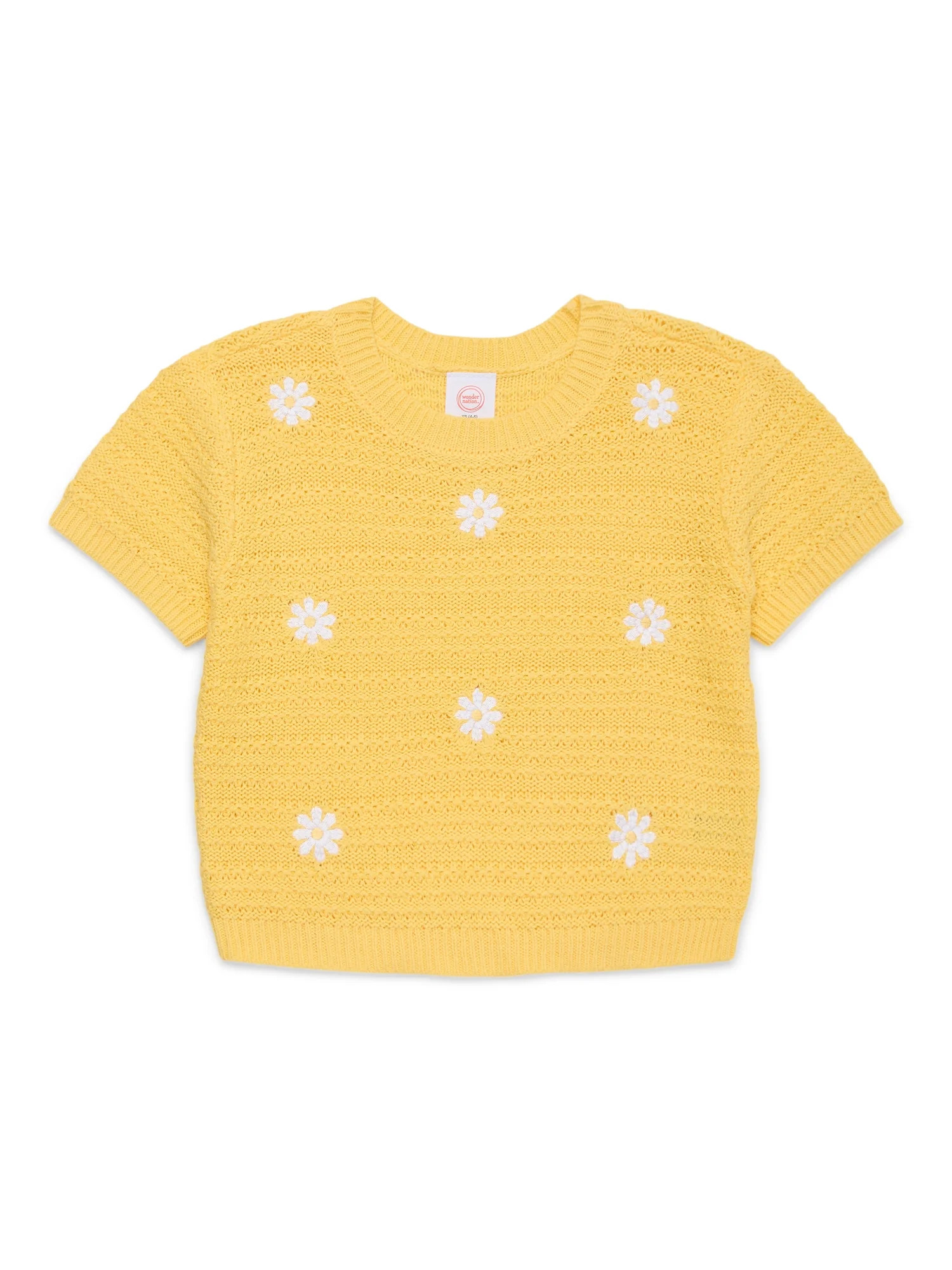 Wonder Nation Girls Short Sleeve Sweater Tee, Sizes 4-18 & Plus | Walmart (US)