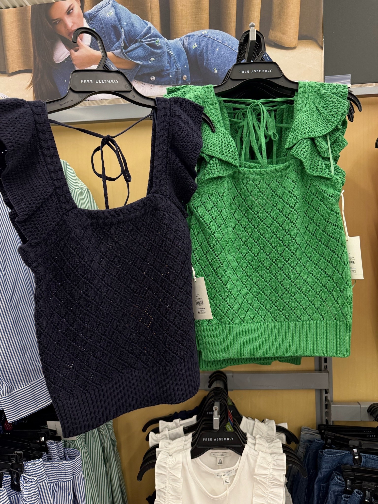 Beautiful sweater knit ruffle tank tops at Walmart #walmartfashion