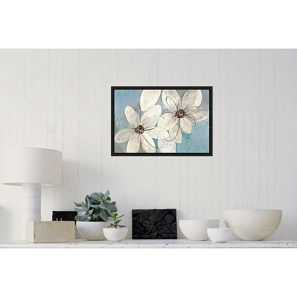 Blue and Neutral Floral by Silvia Vassileva Canvas Framed Art | Macys (US)