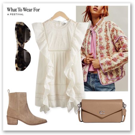 Festive outfit inspo 🏕️ 

Mini dress, western boots, summer outfits, eras tour, Taylor swift concert, Glastonbury, music event, country chic, quilter jackets, & other stories, coach bag 

#LTKsummer #LTKstyletip #LTKfestival