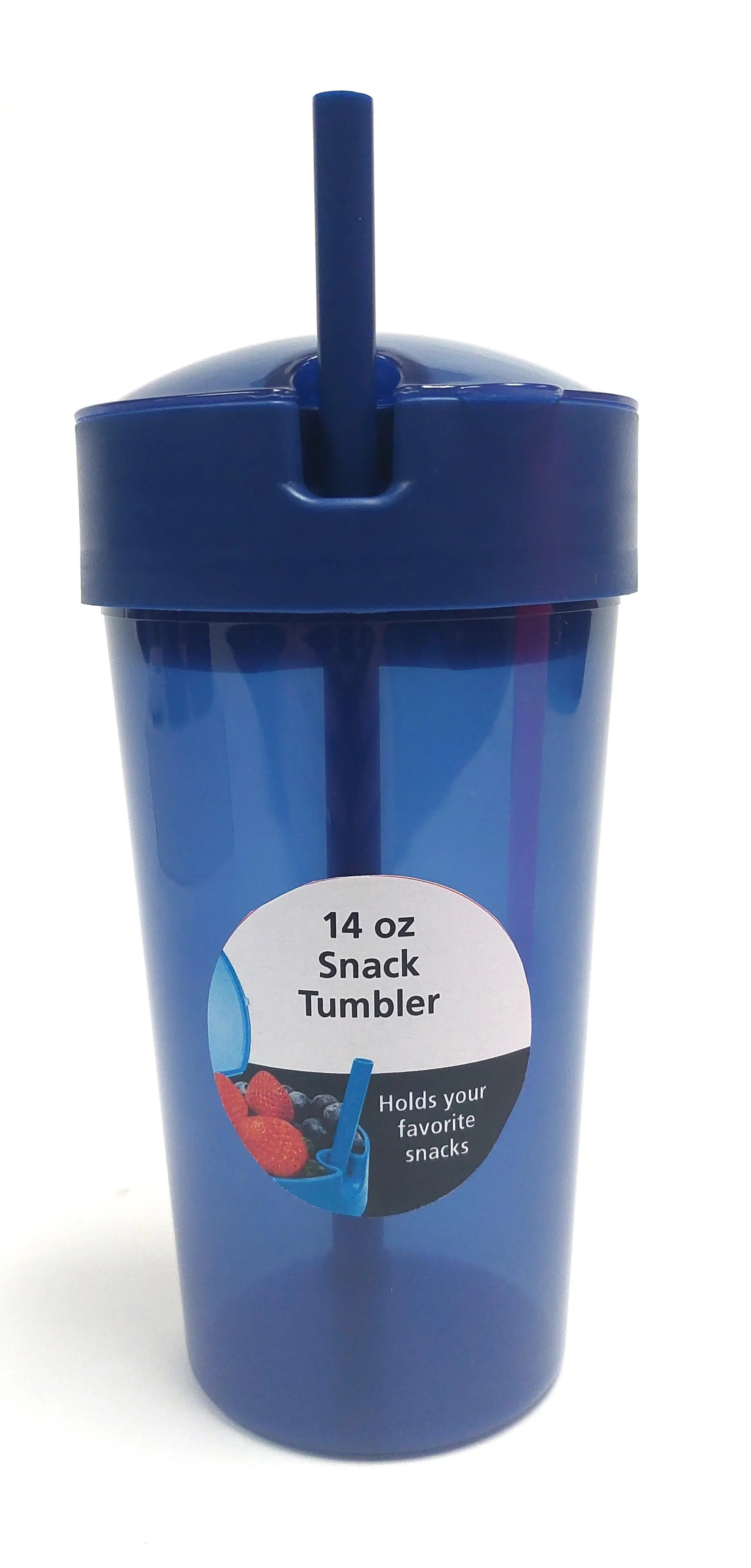 Your Zone Plastic Blue Snack Tumbler with Straw, 14 oz - Walmart.com | Walmart (US)