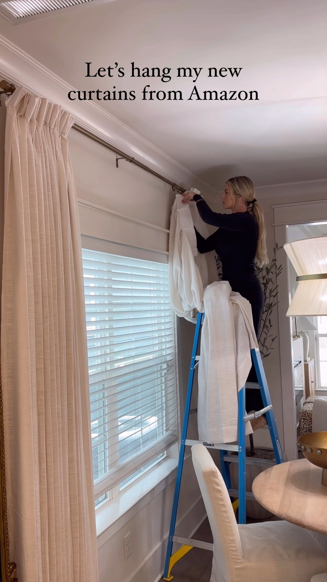 Hang my new curtains with me! These are the best quality and I ordered them from Amazon!
Details - 1908-01 beige white, triple pleat,  unlined.
Ring size I ordered - 1 1/2 inch.
Make sure you measure the length you need accurately before you order! 🤍

#LTKHome #LTKMostLoved #LTKWatchNow