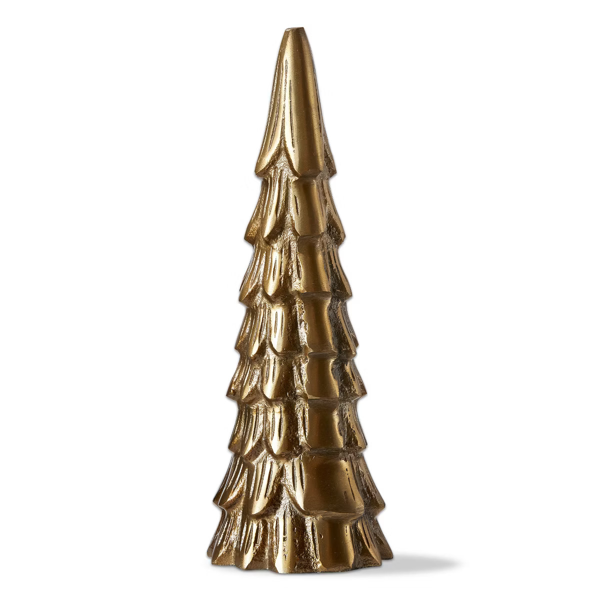 tag Large Cast Aluminum Tree Decor - Antique Brass Gold Holiday Sculpture, 10" H x 3.25" L x 3.25... | Target