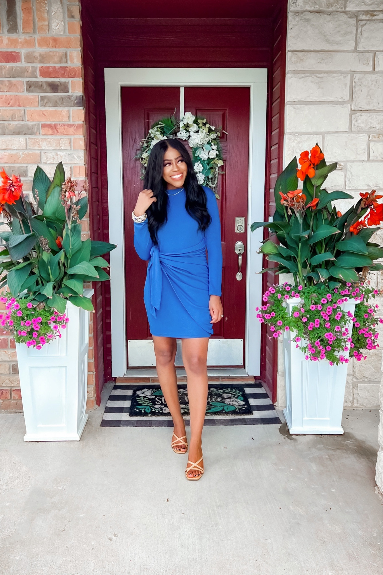 Dress: Wearing a small, has stretch & love the faux wrap detail that you can tie.

#LTKSeasonal #LTKwedding #LTKstyletip