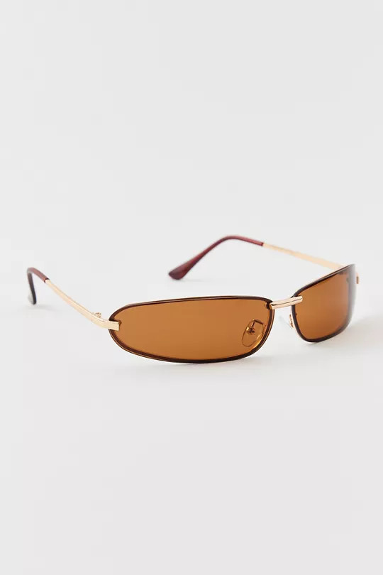 '90s Curved Rimless Shield Sunglasses | Urban Outfitters (US and RoW)
