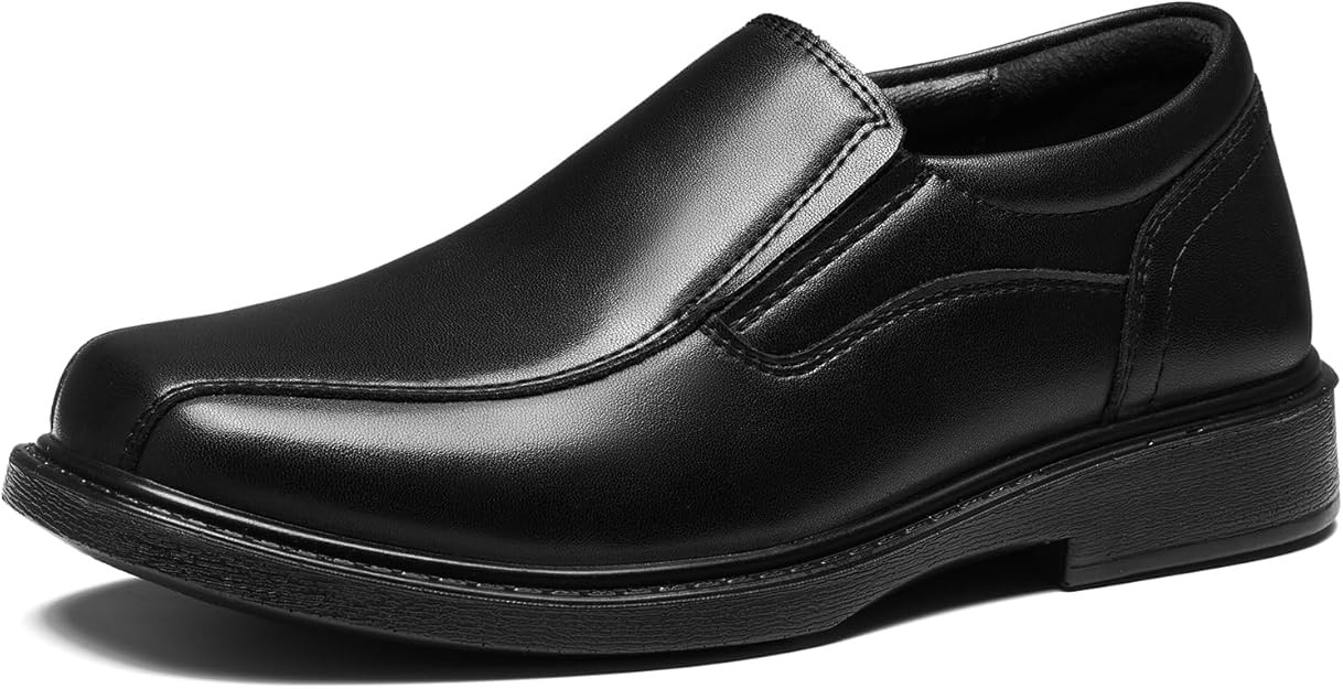 GINNI Boys Dress Shoes Slip On Loafers Casual Square Toe Church Shoes | Lightweight Non-Slip Sole... | Amazon (US)