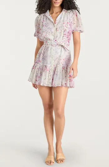 Cinq à Sept Midsummer Bloom Belted Puff Sleeve Minidress | Nordstrom | Nordstrom