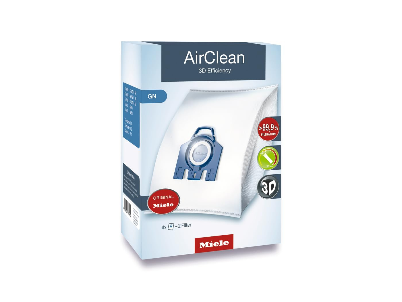 Miele Genuine AirClean GN Vacuum Cleaner Bags, 4 Bags Included, for Miele Complete C2 and C3 Vacu... | Amazon (US)