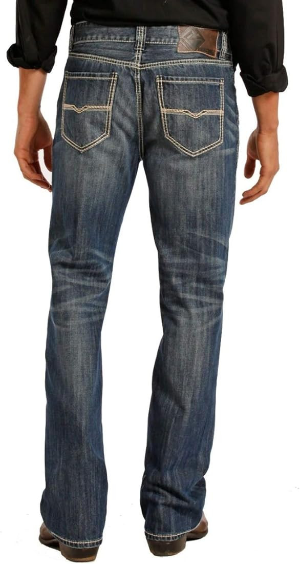 Rock & Roll Denim Relaxed Fit Straight Bootcut Jeans #M0S8553 | Amazon (US)