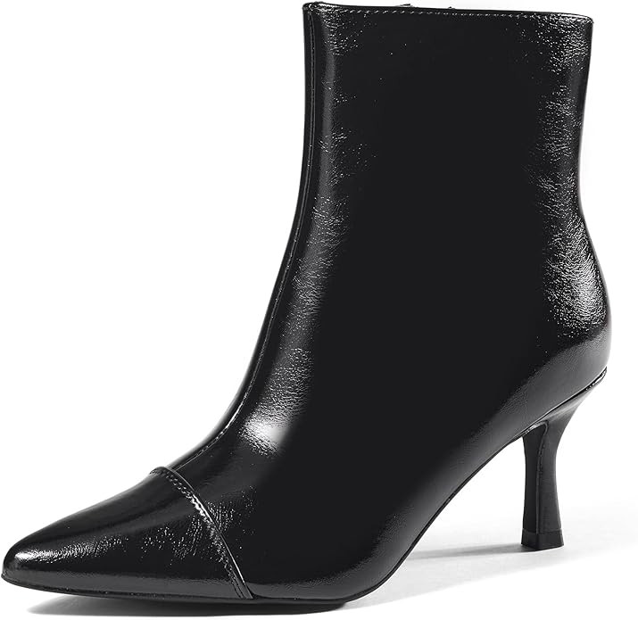 Elisabet Tang Ankle Boots Booties for Women Pointed Toe 3 Inches Heel Dress Comfy with Side Zippe... | Amazon (US)
