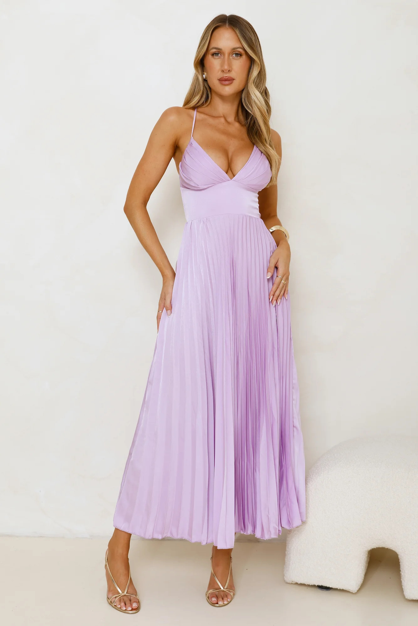 Exclusive Invite Satin Maxi Dress Lilac | Hello Molly (US)