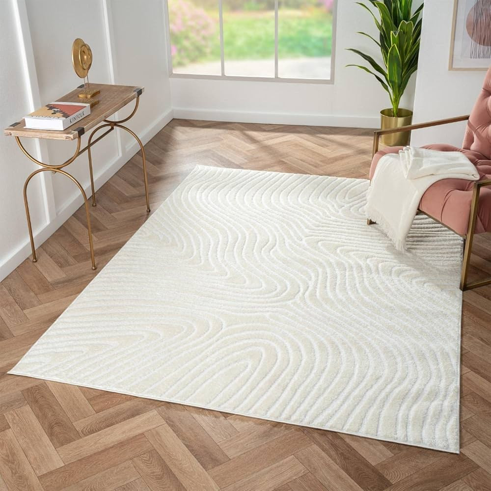 LUXE WEAVERS Geometric Swirl Cream 8x10 Area Rug | Amazon (US)
