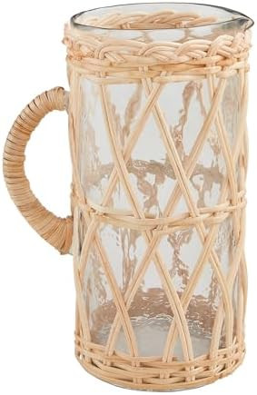 Mud Pie Rattan Glass Pitcher; 64 oz | Amazon (US)
