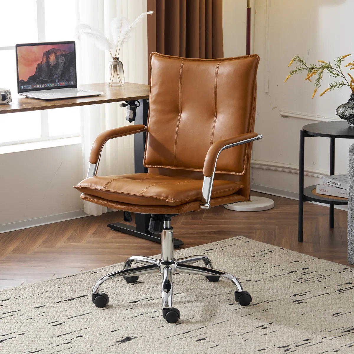 Luxury Faux Leather Office Chair - Padded Arms | Wayfair North America