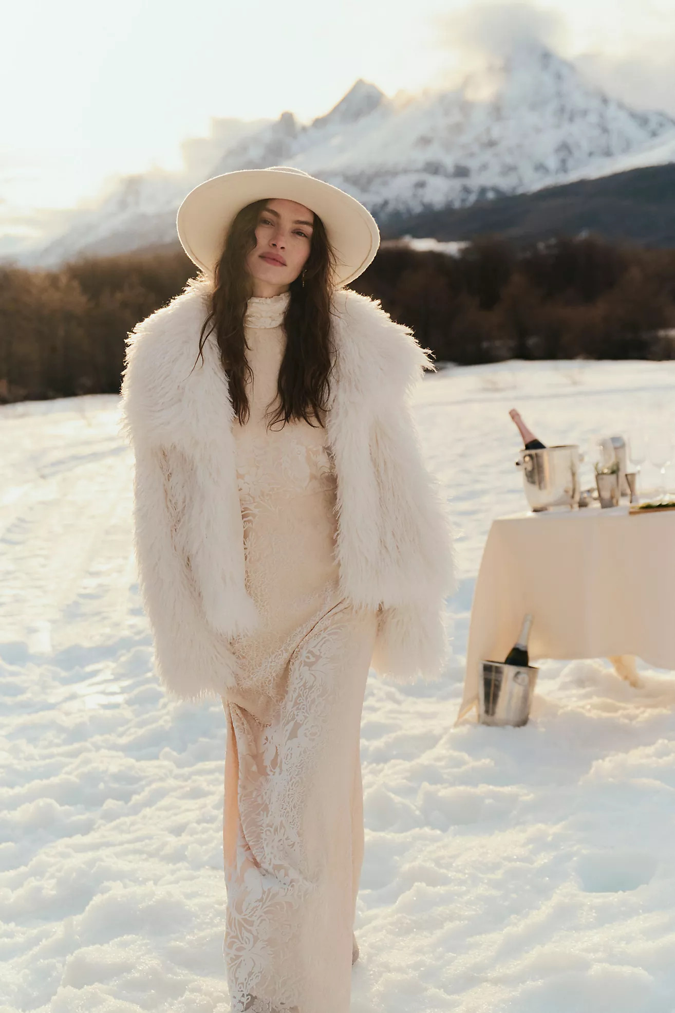 BHLDN High-Neck Velvet Scallop-Hem Maxi Dress | Anthropologie (US)