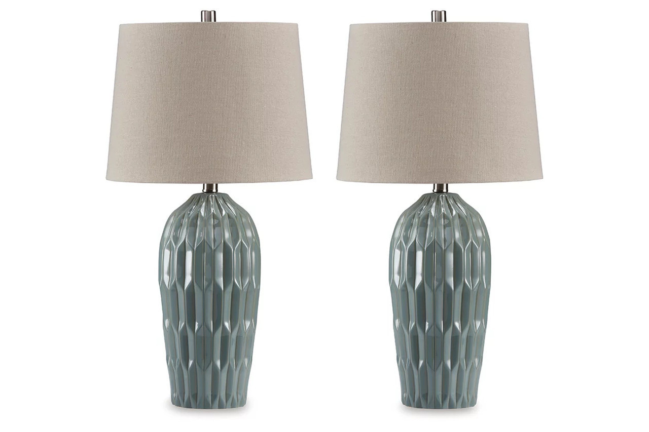 Hadbury Table Lamp Set of 2 In Teal and Blue | 1stopbedrooms