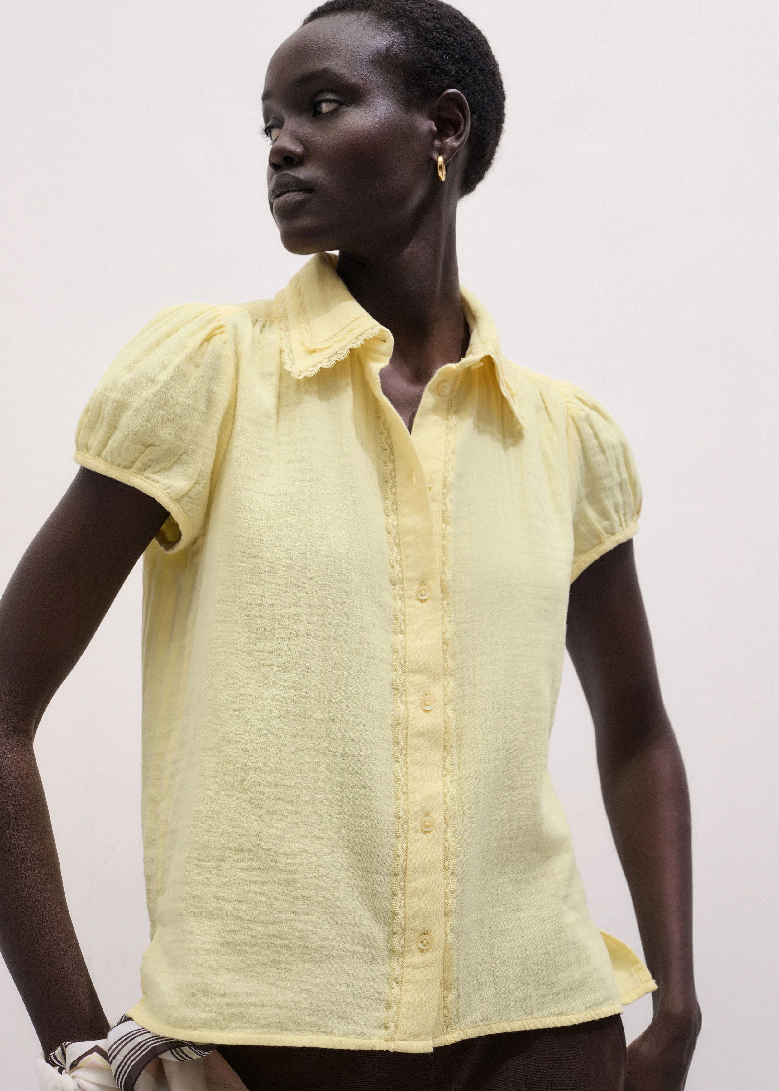 Summer Trim Blouse Cotton Cheesecloth | ME+EM US